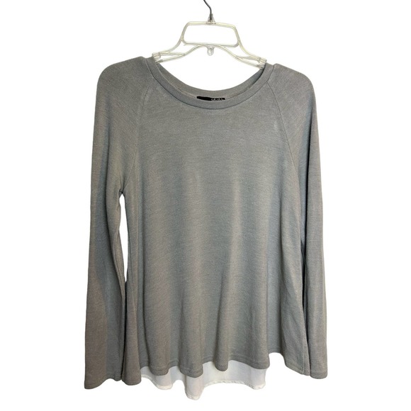Lulus XS Womens Sweater Grey Boho Open Back with White Knit - Picture 1 of 10